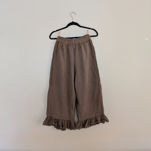 Linen Ruffle Pants